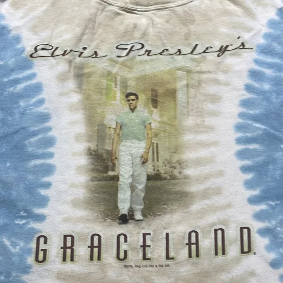 Vintage Liquid Blue Elvis Presley Graceland Band T - Picture 3 of 4